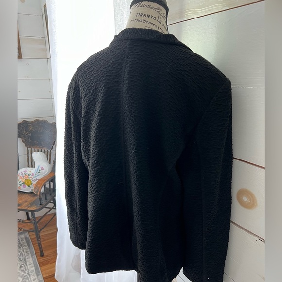 Eileen Fisher Women's Black Textured Jacket, see pics, buttons, business casual - Picture 2 of 8
